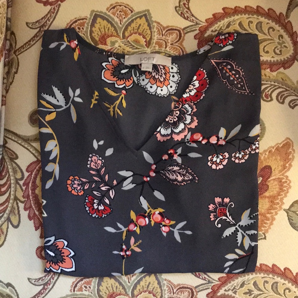 V-Neck Loft top with layered ruffle sleeves